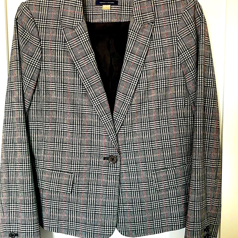 Tommy Hilfiger plaid suit-red/black/white